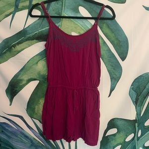 Aeropostale Magenta Romper with Detailing
